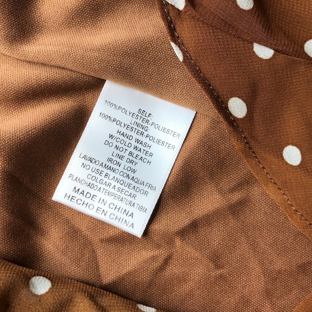 Listicle Brown Polka Dot Ruffle Belted Dress - Picture 8 of 8